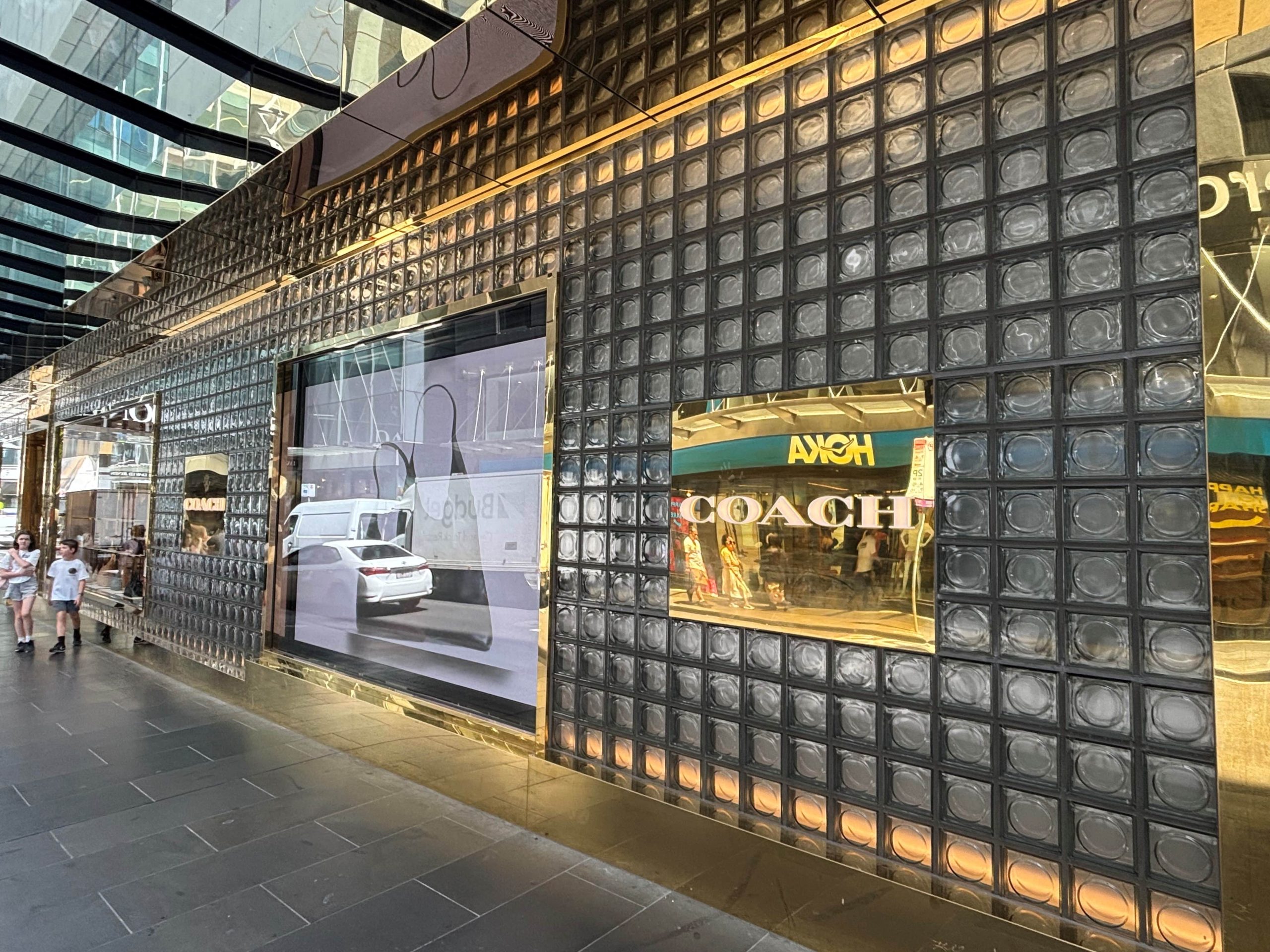 Glass block installation in a commercial interior